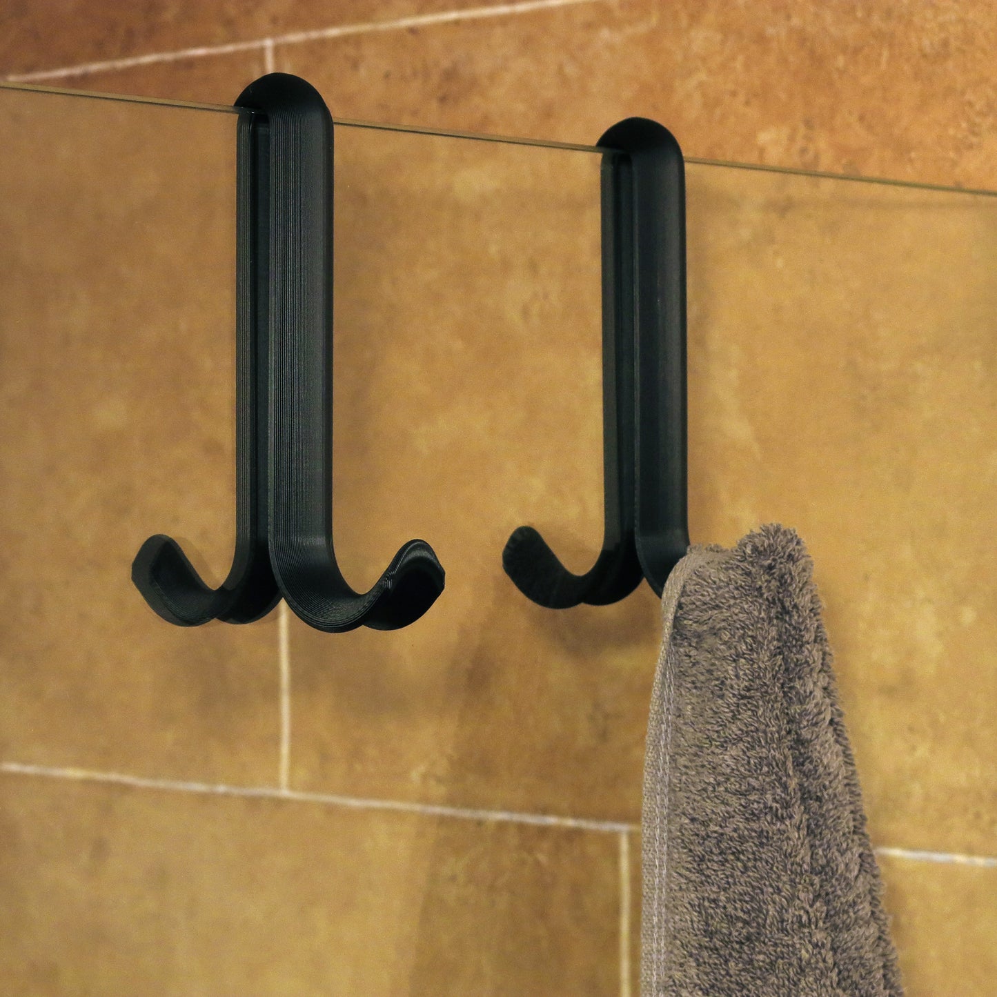 Glass Shower Long Double Hook Heavy-Duty Non-Marking Towel Robe Dressing Gown Hanger