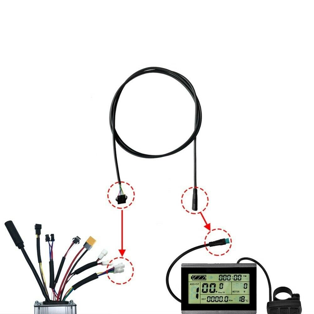 Waterproof 5-pin Julet to JST-SM KT LCD Display Adapter Converter Cable Ebike
