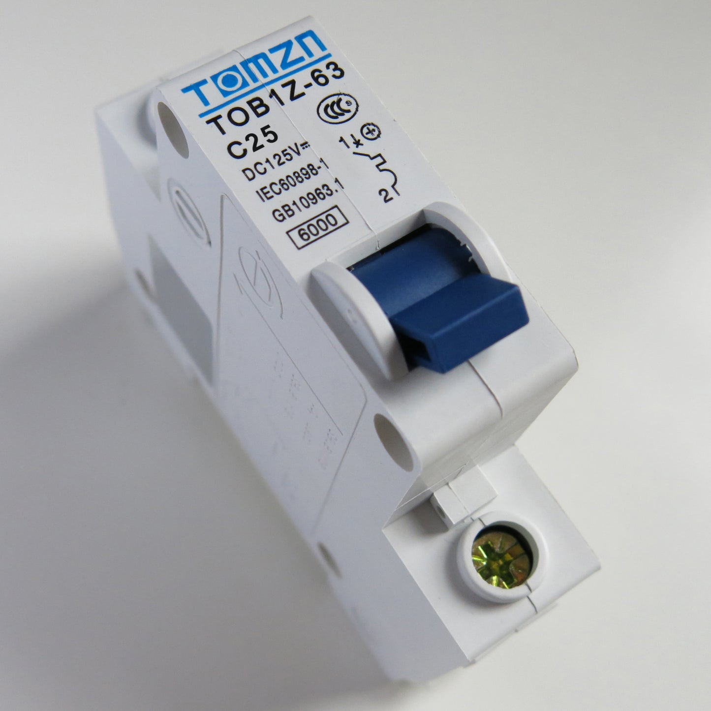 25A DC Circuit Breaker MCB Solar Fuse 125v Single Pole 1P Ebike TOB1Z-63 C25