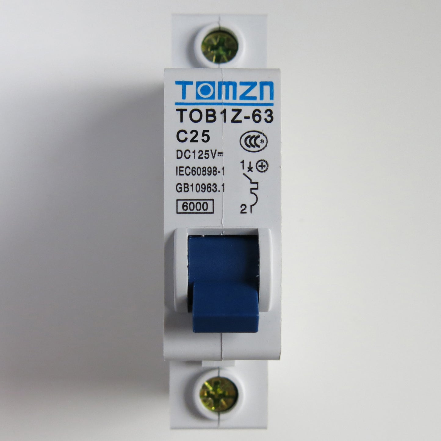 25A DC Circuit Breaker MCB Solar Fuse 125v Single Pole 1P Ebike TOB1Z-63 C25