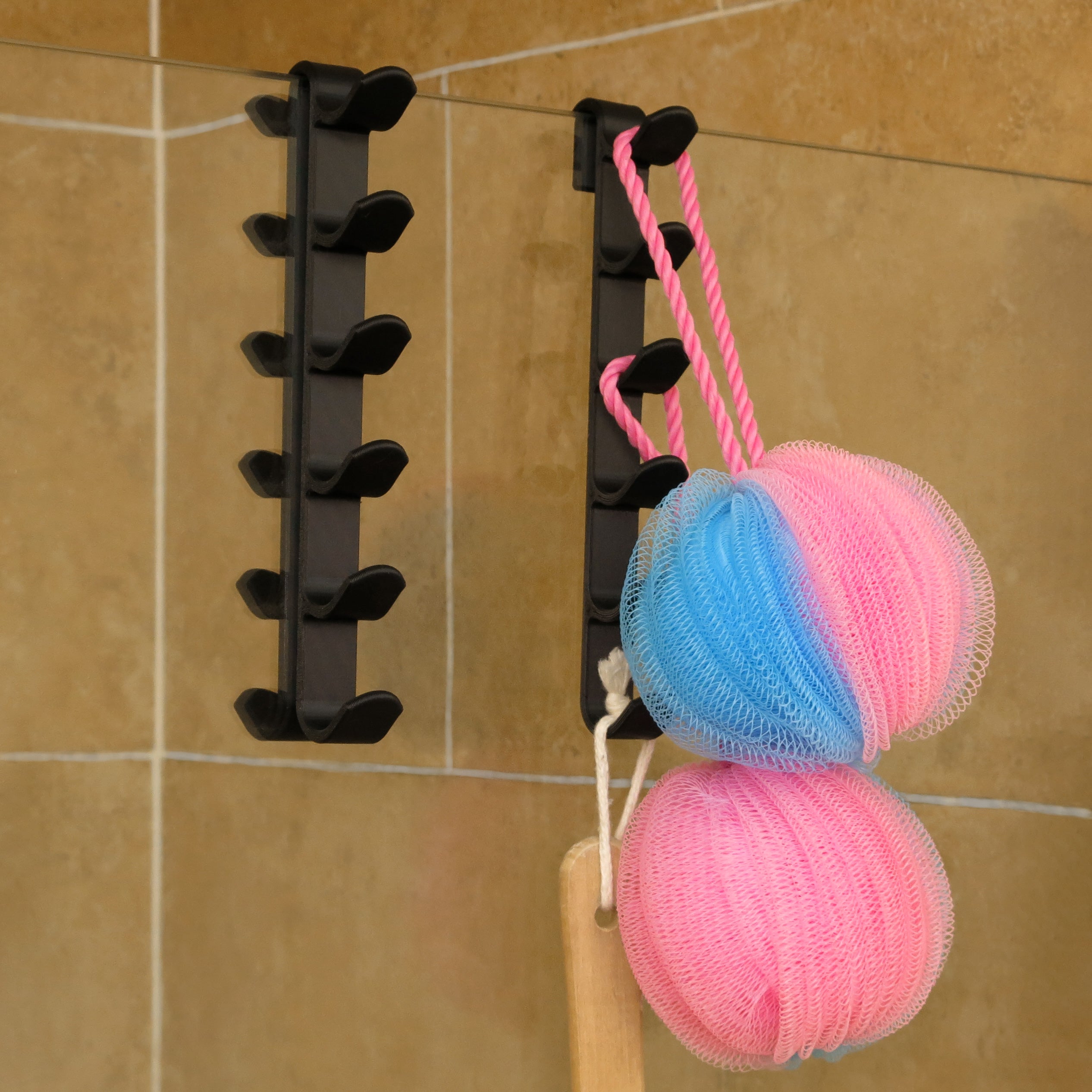 Bath Robe Hanger Rack Glass Shower Multi Hook Single / Double Non-Marking Towel Robe Hanger ...